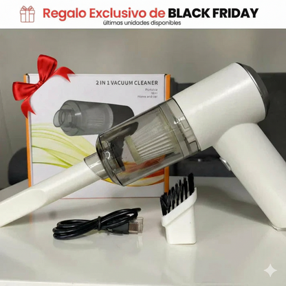 COMBO POWER CLEAN: HIDROLAVADORA + ASPIRADORA PORTÁTIL (DOBLE BATERÍA + MALETÍN)